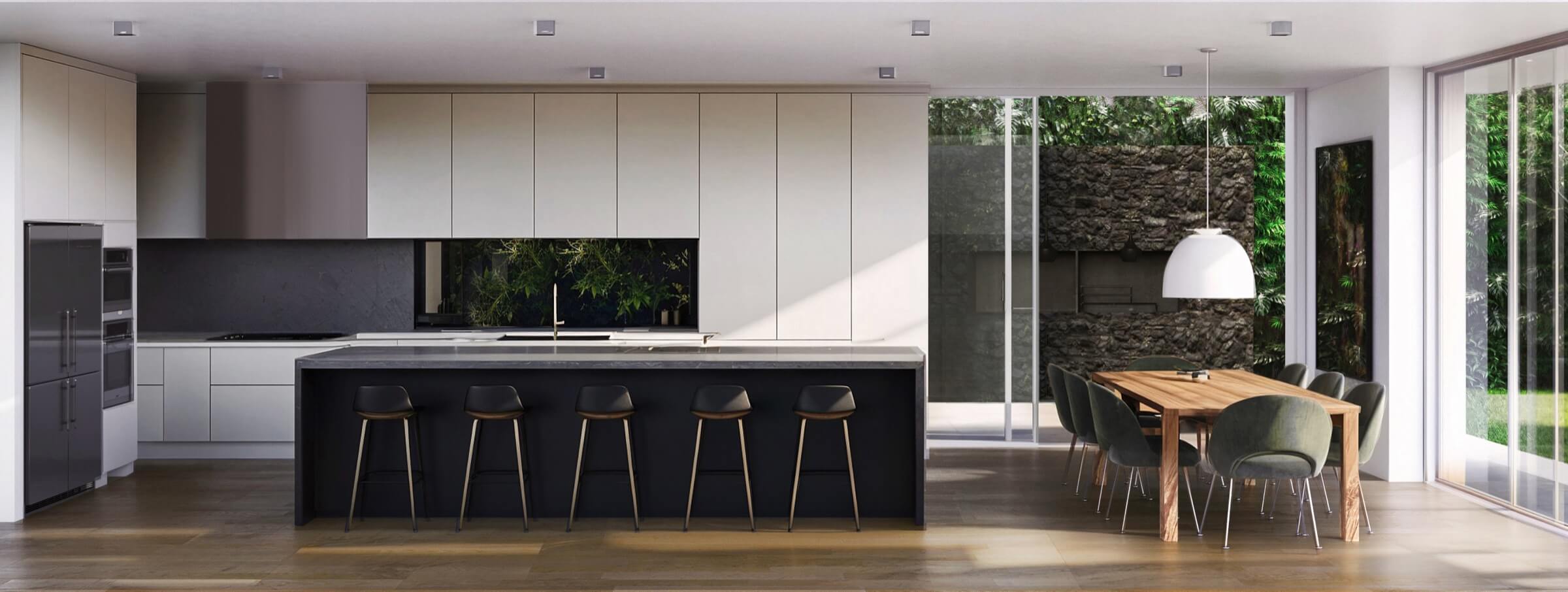 Sala com jardim vertical